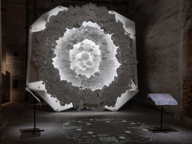 Il padiglione del Bahrain "Canicola" della 19esima mostra internazionale dell'Architettura alla Biennale di Venezia nel 2025