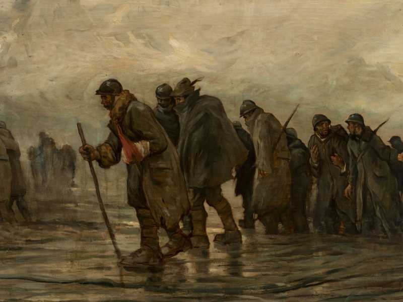 Maceo Casadei, "Ritirata di Caporetto", 1917, Palazzo della Residenza della Cassa dei Risparmi di Forl&igrave;&nbsp;<br />