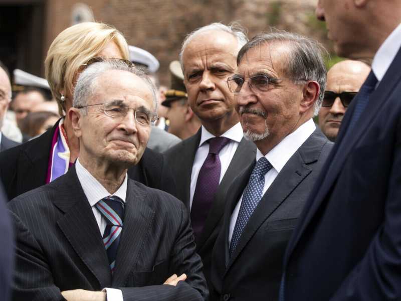 Arturo Parisi con il presidente del Senato Ignazio La Russa (foto Ansa)
