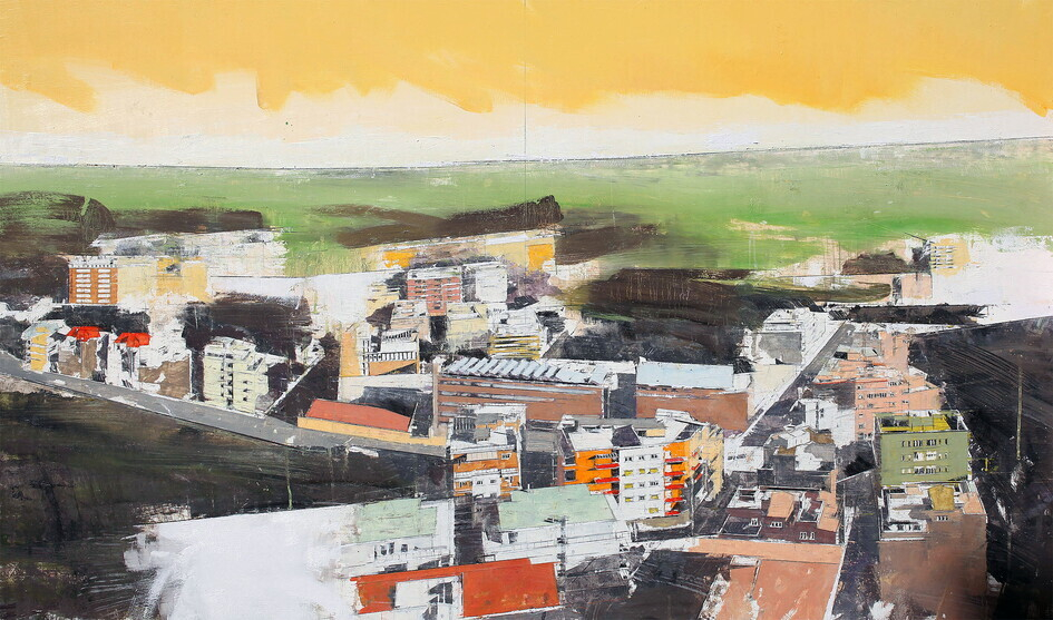Giorgio Ortona, "Le palazzine di Roma", olio su tavola, 2010&nbsp;&nbsp;