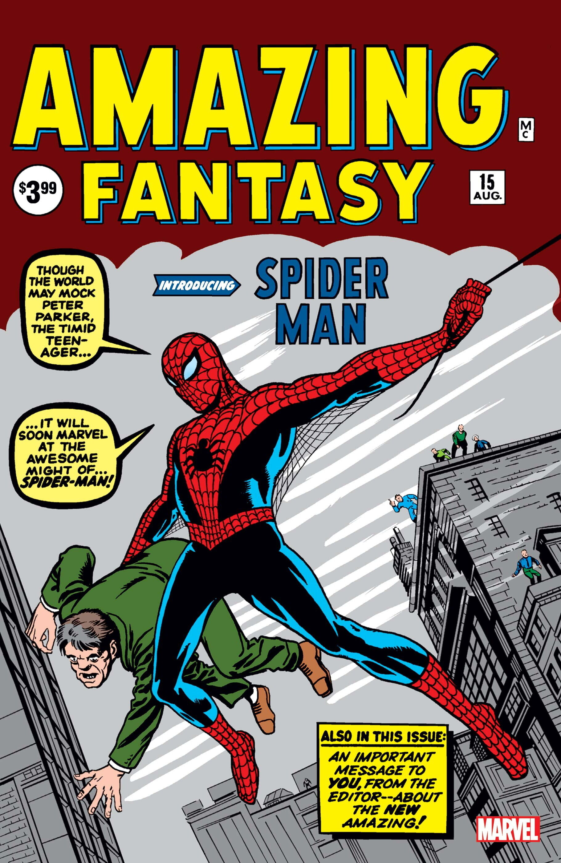 La copertina di "Amazing Fantasy" 15, prima apparizione di Spider-Man&nbsp;