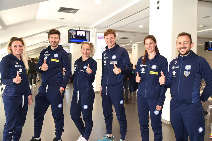 Martina Valcepina, Davide Ghiotto, Francesca Lollobrigida, Tommaso Dotti, Arianna Valcepina, Yuri Confortola&nbsp;(Foto Fabio Bozzani)