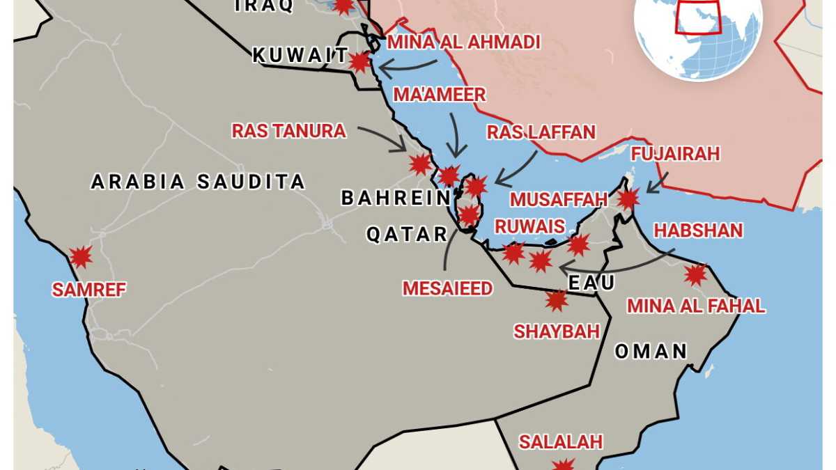 Immagine di Date e mappe della guerra dell’Iran contro le infrastrutture energetiche nel Golfo