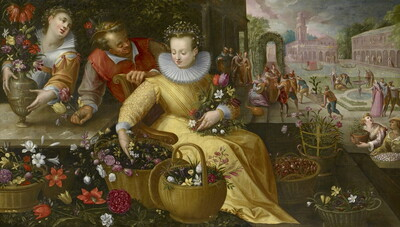Frederik I. van Valckenborch - bottega Mercato dei fiori (primavera) - 1600 circa - Kunsthistorisches Museum Vienna