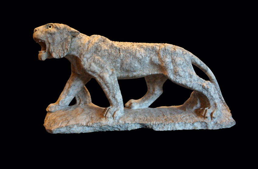 Tigre incedente cipollino mandolato Fine I &ndash; II d.C. Roma, Collezione Fondazione Sorgente Group