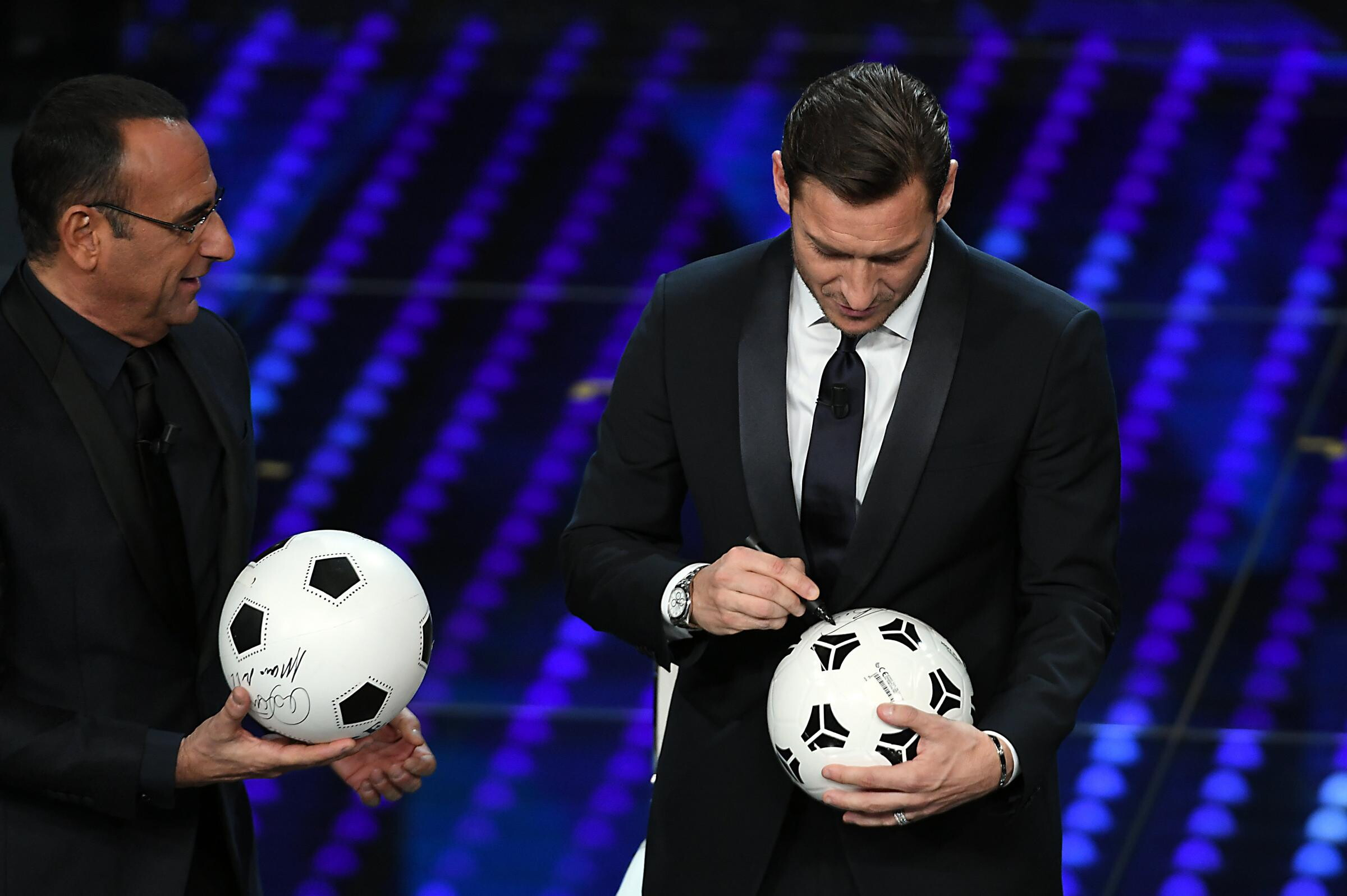Francesco Totti e Carlo Conti