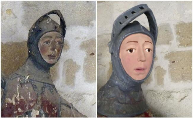 Il discutibile restauro di una scultura in legno di San Giorgio risalente al XVI secolo nella Chiesa di San Michele nella citt&agrave; di Estella