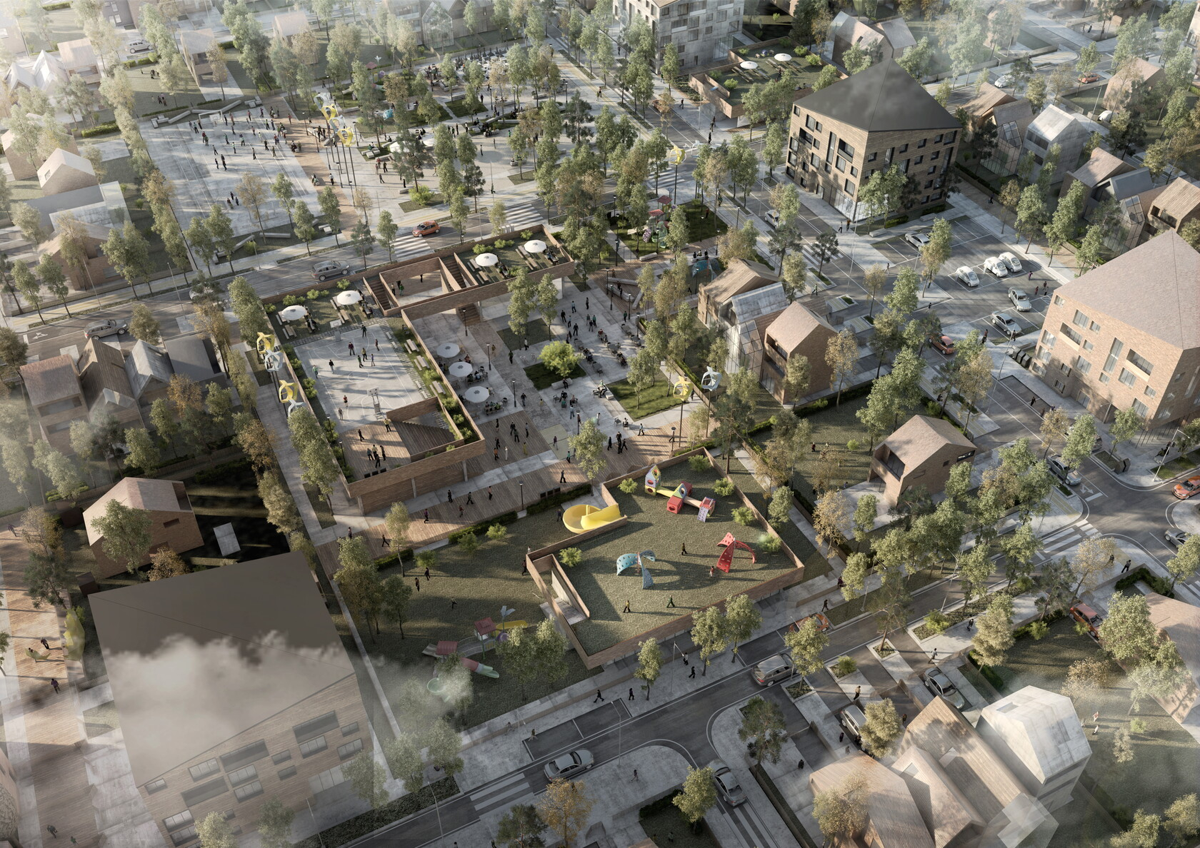 Qui e di seguito alcune immagini del masterplan realizzato da Ta.R.I. Architects