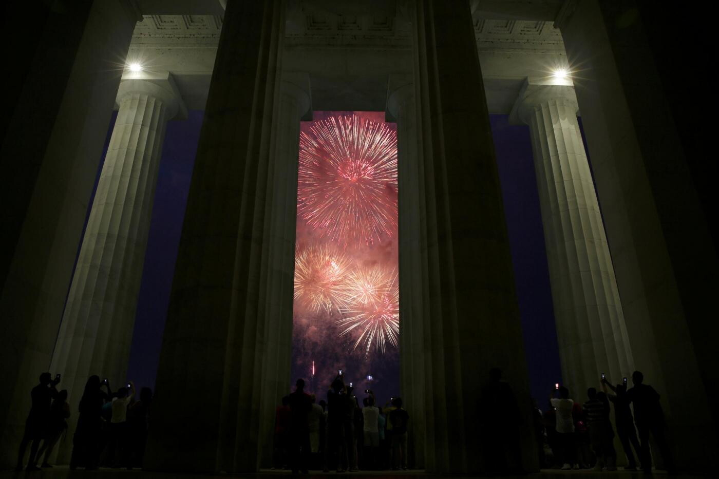 I fuochi al Lincoln Memorial