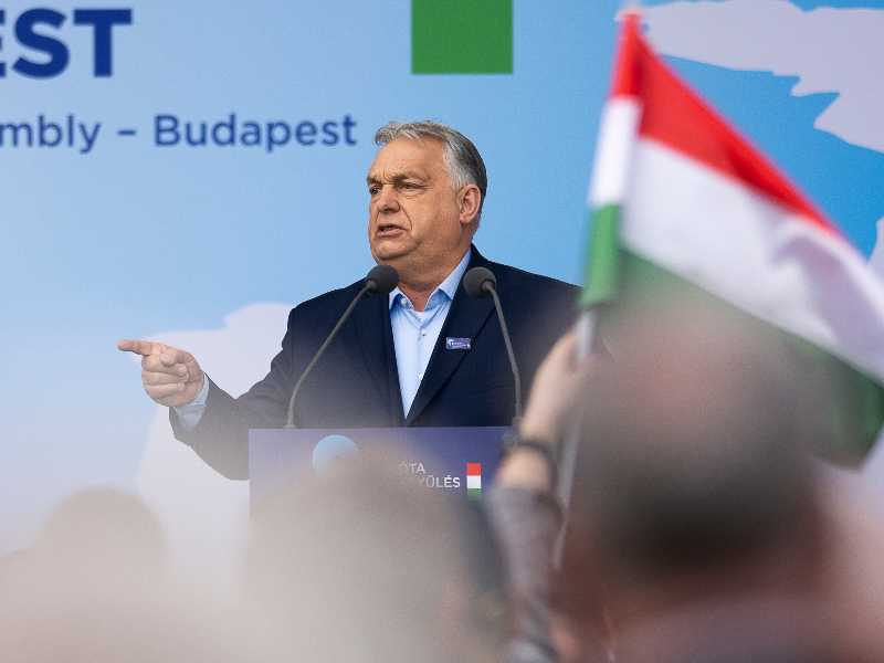 Il primo ministro ungherese Viktor Orbán a Budapest (AP Photo/Denes Erdos)