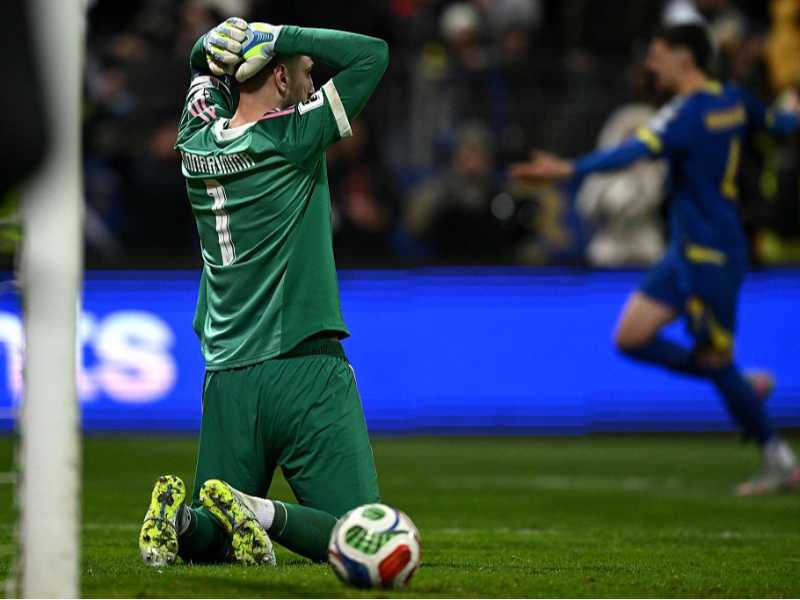 Gianluigi Donnarumma durante la partita con la Bosnia (foto di Getty Images)