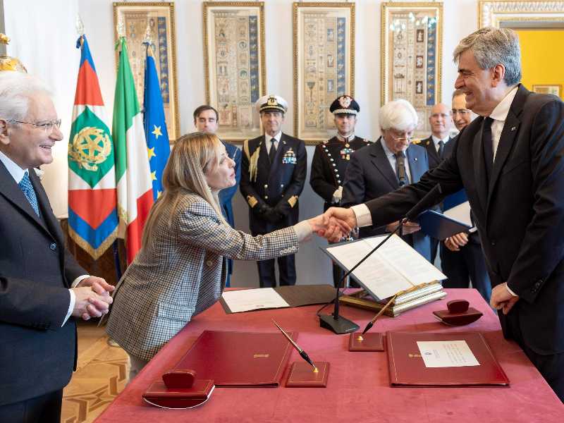 FOTO DIFFUSA  DALL'UFFICIO STAMPA DELLA PRESIDENZA DELLA REPUBBLICA