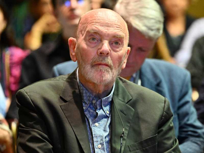 Adriano Goldschmied designer di moda italiano, durante l'apertura di Genoa Jeans, la tela di Genova dal 5 al 8 ottobre. Genova, 05 ottobre 2023.ANSA/LUCA ZENNARO