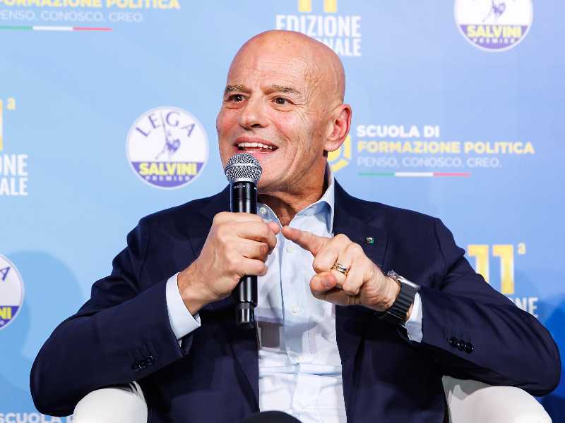 L’ad Eni Claudio Descalzi alla Scuola di Formazione politica della Lega (Foto Roberto Monaldo / LaPresse)