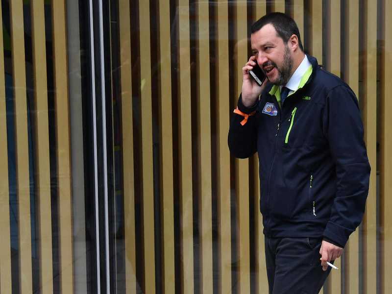 Il vicepremier e ministro delle Infrastrutture e dei Trasporti Matteo Salvini (foto ANSA/DANIEL DAL ZENNARO)