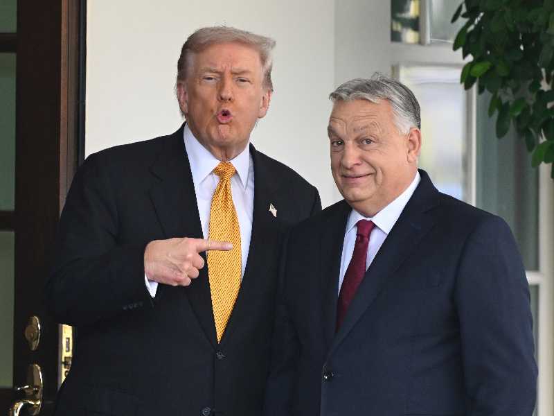 Donald Trump e Viktor Orban (AP Photo/John McDonnell,File)