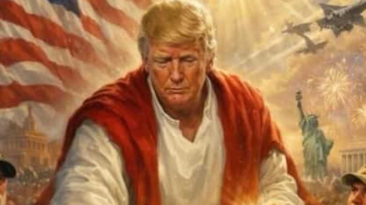 Immagine di Trump e l'iperrealtà: quando il Cristo guaritore diventa uno spot