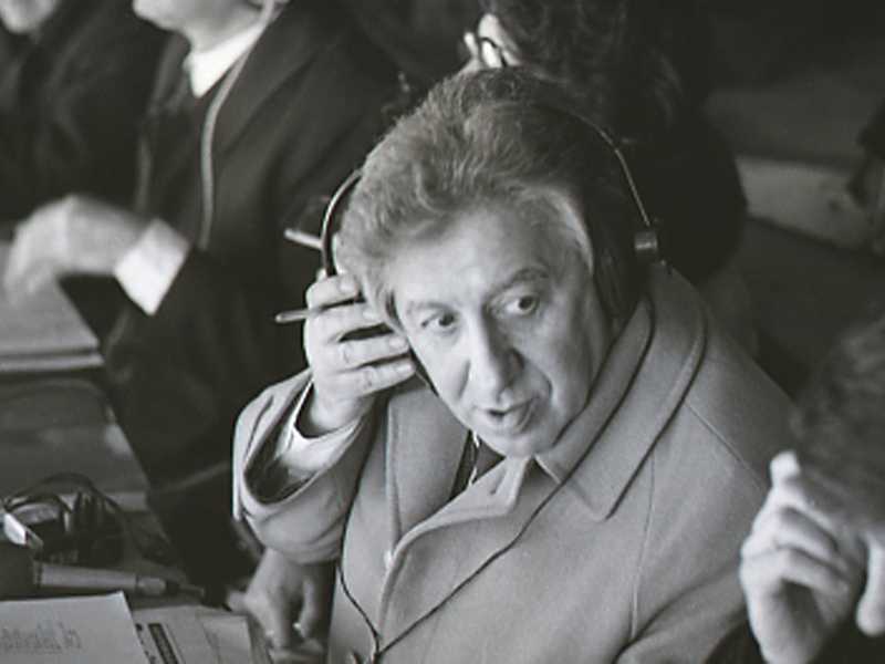 Il radiocronista Enrico Ameri (foto Ansa)