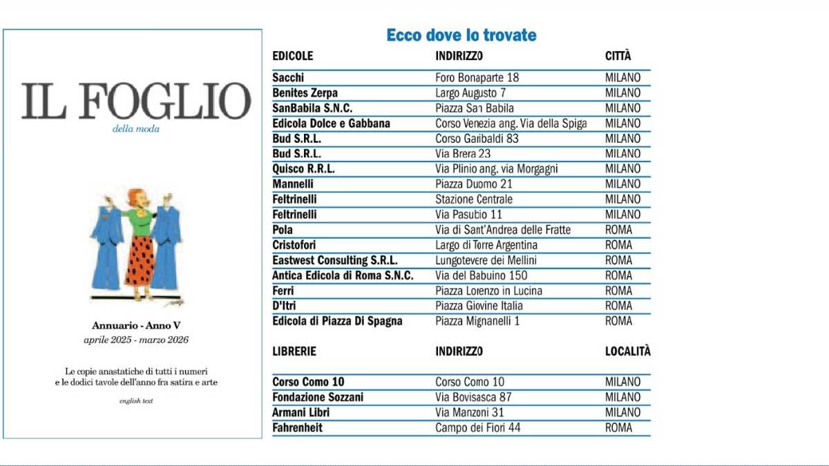 Immagine di È uscita la V edizione dell’Annuario del Foglio della Moda. Ecco dove trovarlo