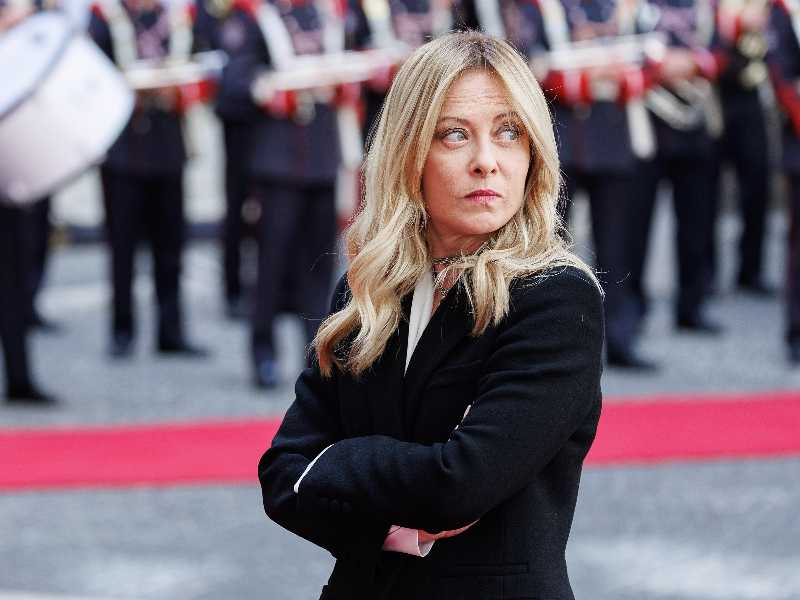 La presidente del Consiglio Giorgia Meloni a Palazzo Chigi (Foto Roberto Monaldo / LaPresse)