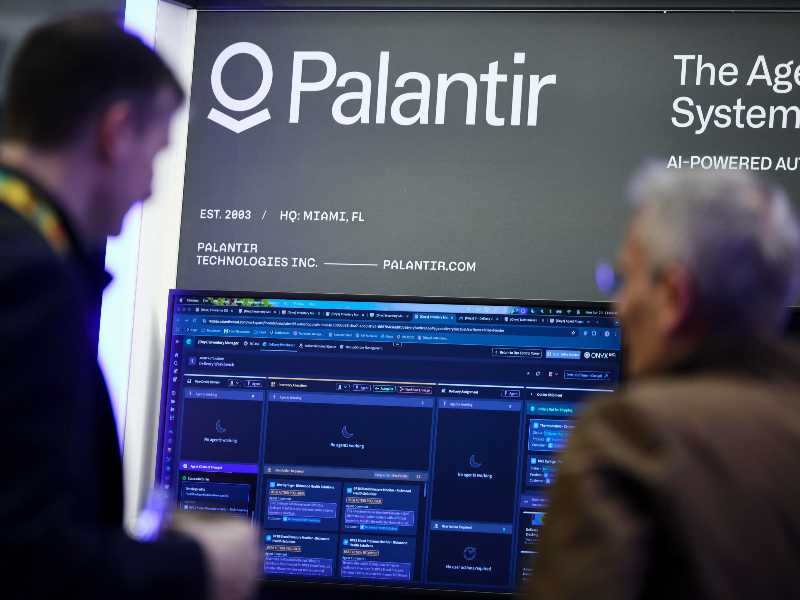 Una schermata di un software di Palantir (foto EPA/HANNIBAL HANSCHKE)