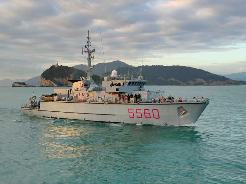 Il cacciamine Chioggia della Marina Militare, Roma, 17 Aprile 2026. ANSA/MARINA MILITARE