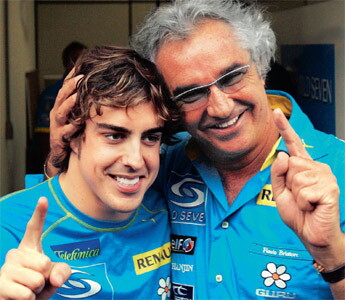 Flavio Briatore con Fernando Alonso