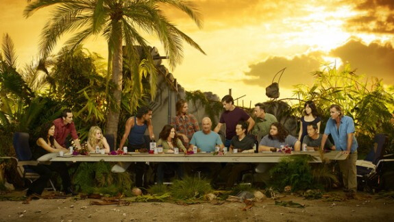 L'immagine promozionale della sesta stagione. I personaggi seduti come all'"ultima cena" di Leonardo