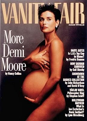 La prima maternit&agrave; in copertina &egrave; stata quella Demi Moore. Era l&rsquo;agosto del 1991 e la star di Ghost posava completamente nuda al settimo mese di gravidanza per Vanity Fair.