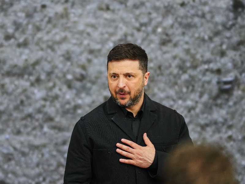 Il presidente dell'Ucraina Volodymyr Zelensky (foto di Peter Dejon per AP Photo via LaPresse)