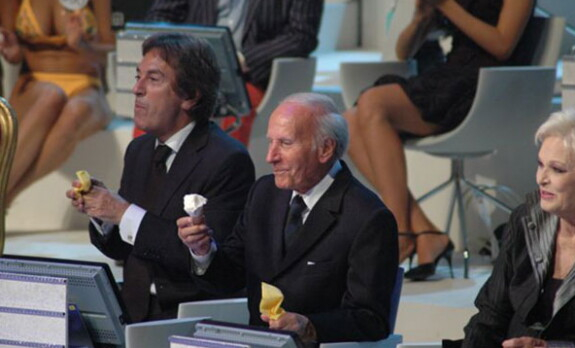 Fabrizio Del Noce, Enzo Mirigliani, Lucia Bos&egrave; alla Finalissima Miss Italia 2006