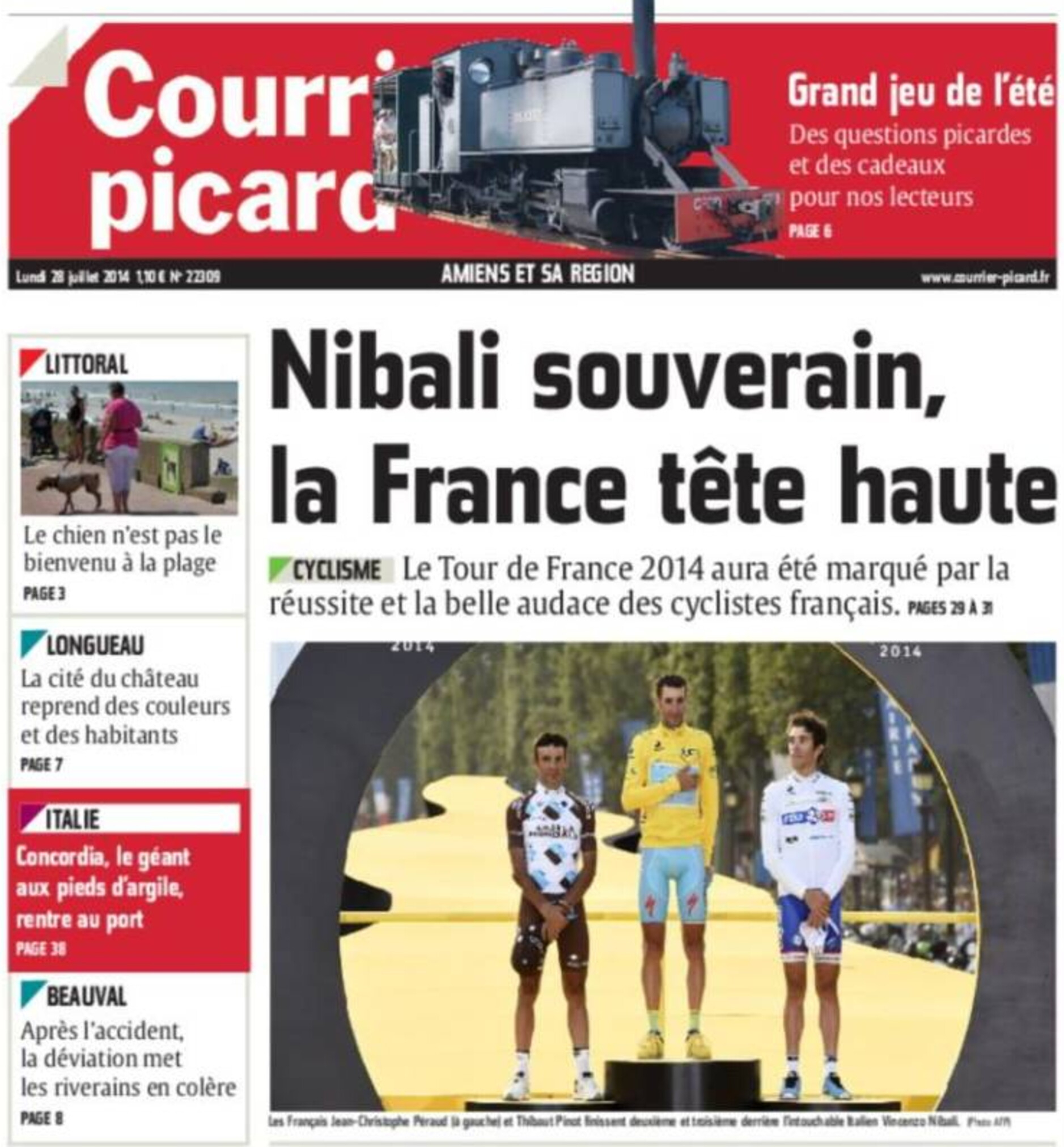 Della vittoria di Nibali si &egrave; accorto anche il Courriere du Picard