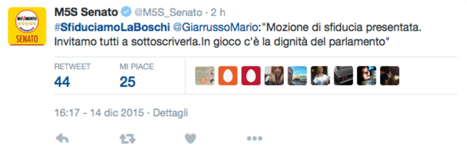 Il M5s prontissimo a dare eco all'hashtag del capo grillino