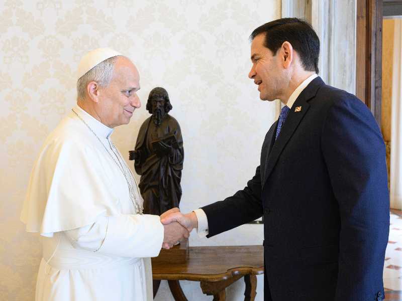 Leone XIV e Marco Rubio