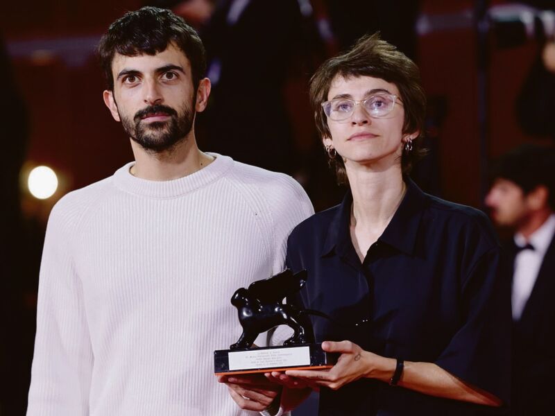 Yuval Abraham and Rachel Szor receive the Special Jury Prize awarded to “Naza” at the 83rd Venice International Film Festival (photo: Getty Images)